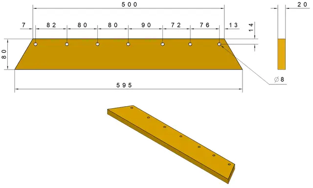 Ravo nozzle, PU 85 shA (L=595/500) * (4240073) 