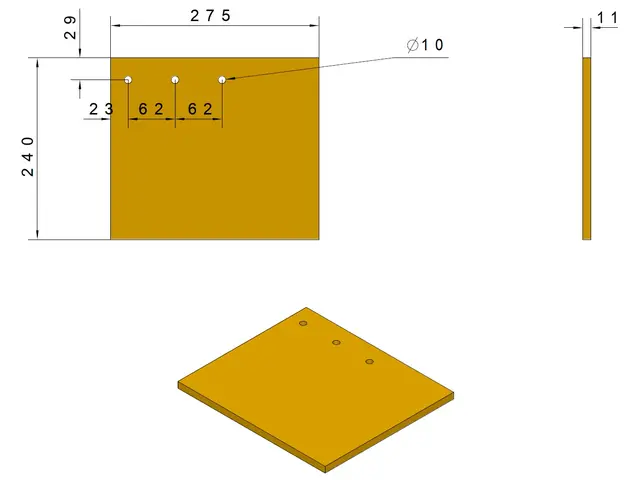 Wasa 300+ PU plate 3-hull (275x240x10) 