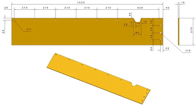 Wasa 300+ strengsamler PU 80 shA (1535x275x10) 