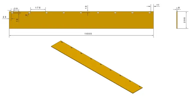 Broddson N/G strengsamler PU 85 shA (1680x200x8) 