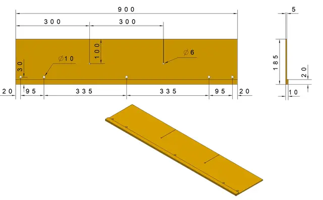 Dulevo 5000 conveyorskjørt PU (L=900) (6177760528) 