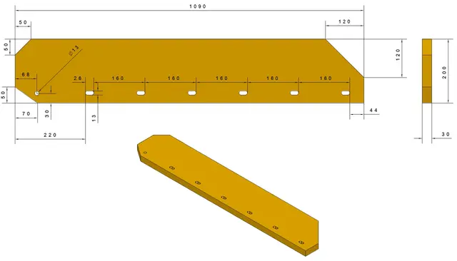 Schmidt Tarron utkastervinge PU 85 shA (1090x200x30) 