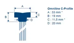 Omniline strips C-Profil. PP 3.0mm bl&#229; (1200/280)